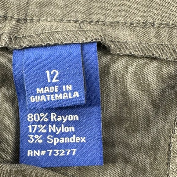 Apt 9 Women's Size 12 Capri Brynn Mid Rise Gray New With Tags - Picture 7 of 16